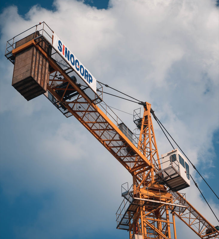 Sinocorp TZ5610-6 Hatkit 56 metros Boom 60M Alturas grúa de torre comercial con CE